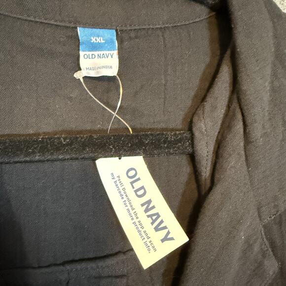 Old Navy Shirt Womens 2XL XXL Black Short Sleeve Blouse Plus Size Bohemian NEW - Picture 4 of 8